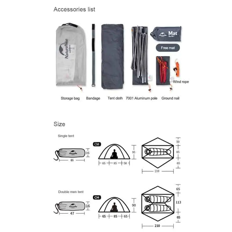 Vik 15D Nylon 1 person Tent –