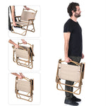 Foldable Wooden Grain Aluminum Camping Chair