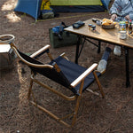 Foldable Wooden Grain Aluminum Camping Chair