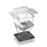 Folding Outdoor Fire Station & Camping Barbecue Grill 