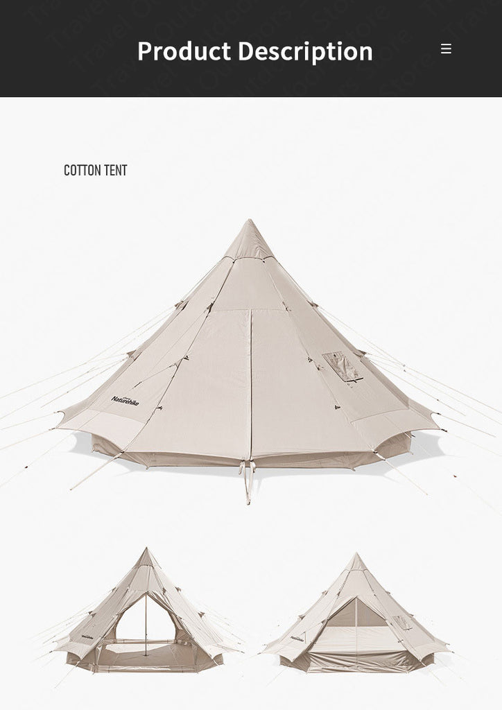 naturehike cotton tent NatureHike Brighten 5-8 Person Pyramid Tent – www.naturehikeoman.com