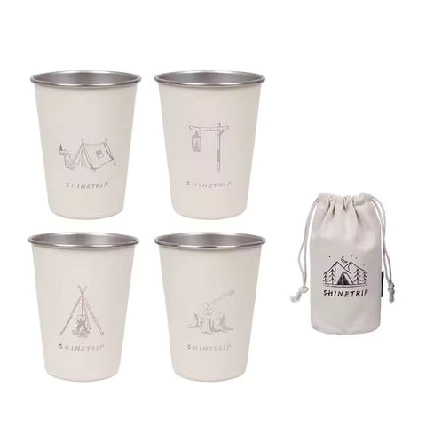 ShineTrip 4pc Steel Mug Set