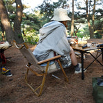 Foldable Wooden Grain Aluminum Camping Chair