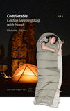 Envelop washable cotton sleeping bag with hood