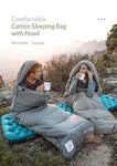 Envelop washable cotton sleeping bag with hood