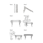 Wood Grain Telescopic Foldable Picnic Table