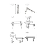 Wood Grain Telescopic Foldable Picnic Table