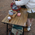 Wood Grain Telescopic Foldable Picnic Table