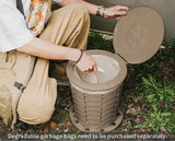 Portable Outdoor Folding Toilet, Trash Can